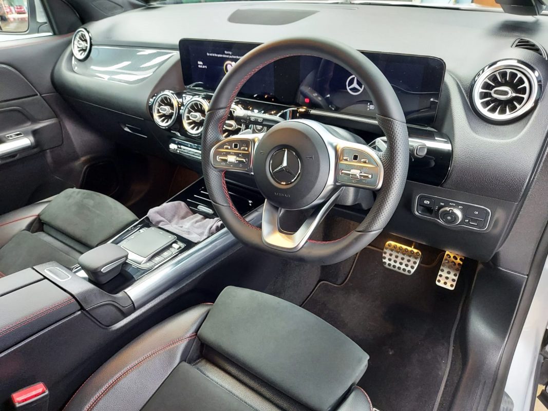 The GLA 200 parked in the workshop, freshly coated.