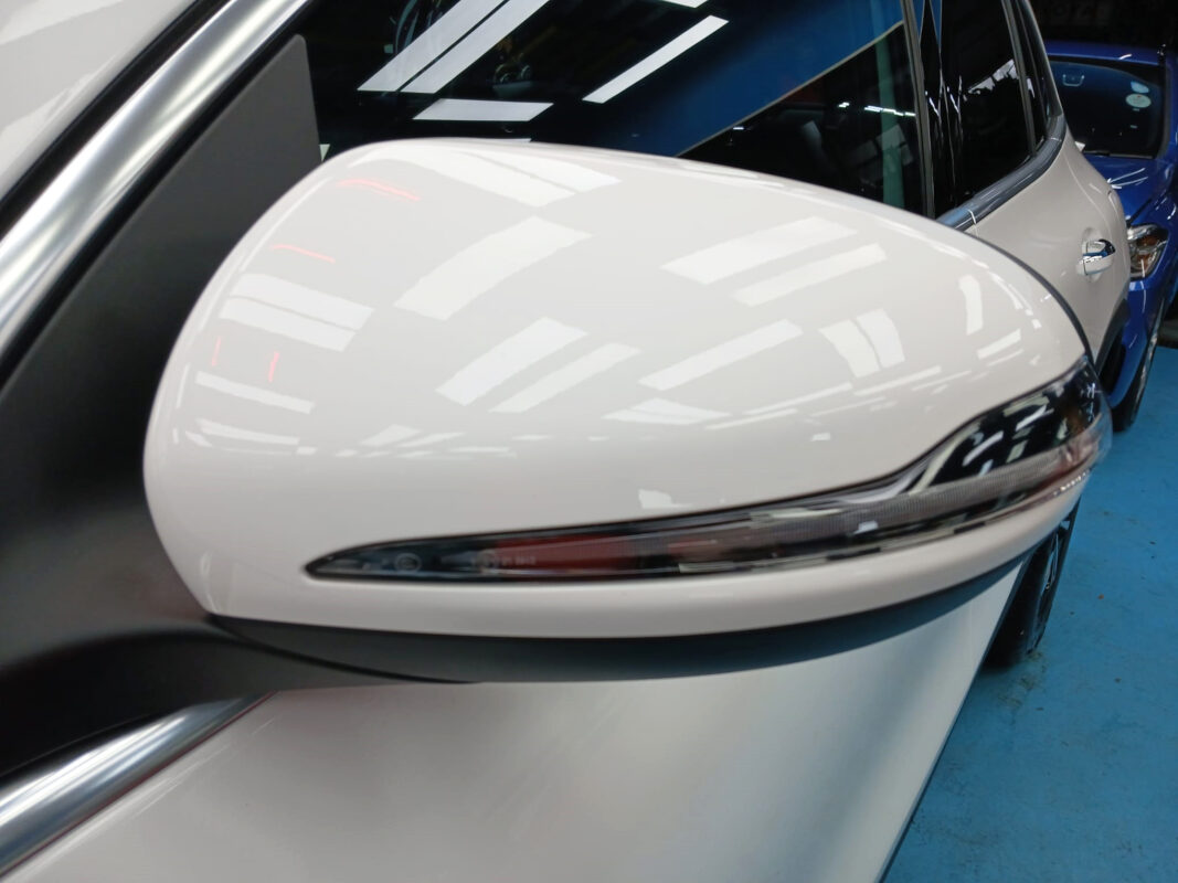Front three-quarter view of the Mercedes-Benz GLA180 after coating.