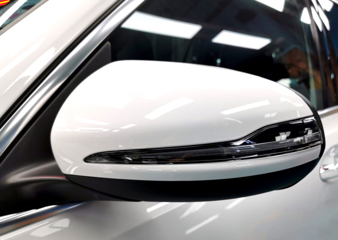 Side panel of the Mercedes-Benz GLB180 with the ceramic finish locked in.