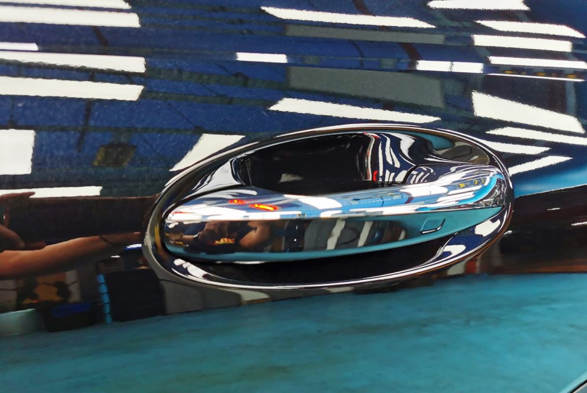Front three-quarter view of the GLB200 after coating.