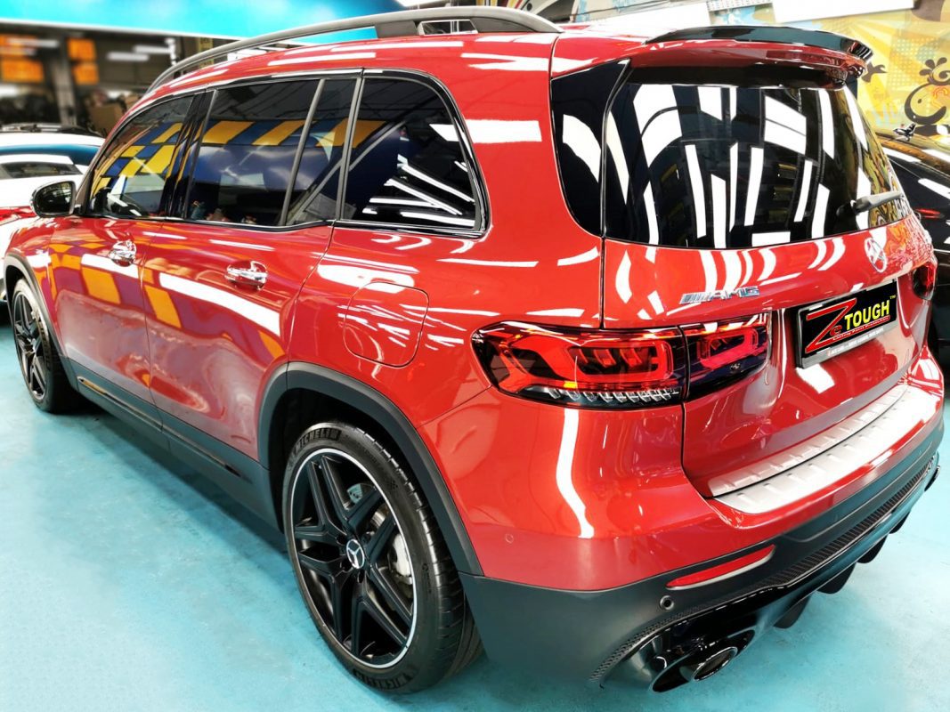 Rear quarter of the GLB35, glossy and protected.
