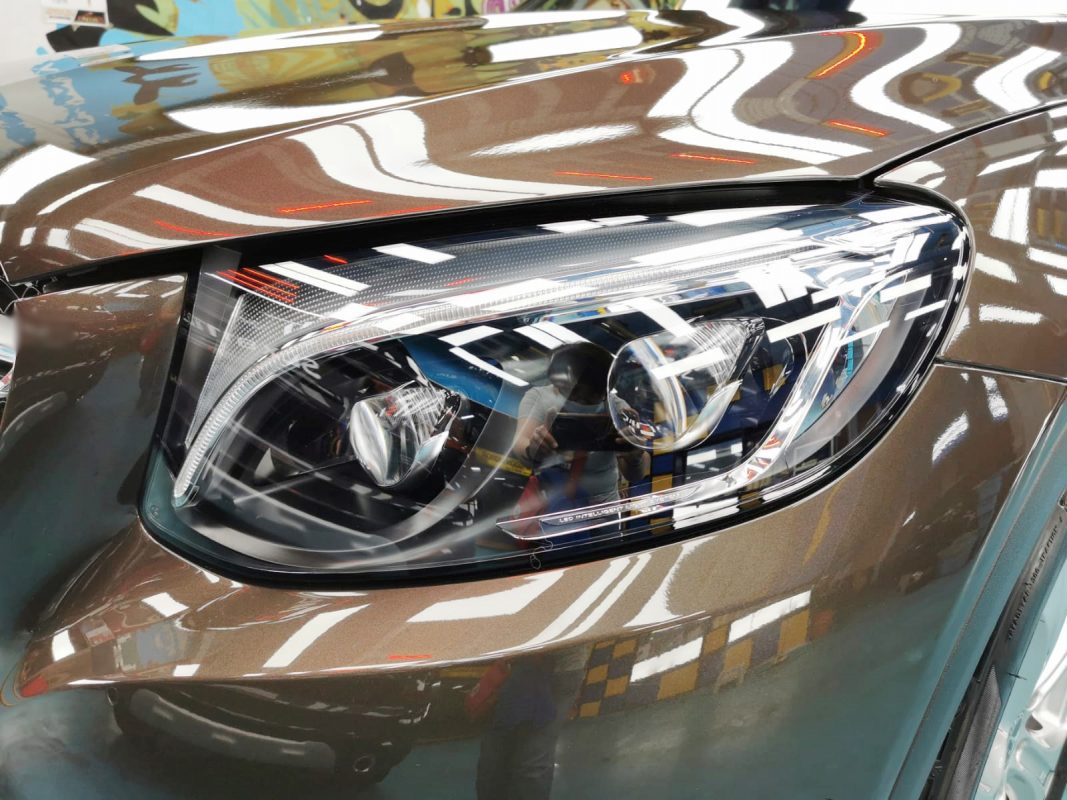 The GLC200's coated paintwork showing clean reflections.