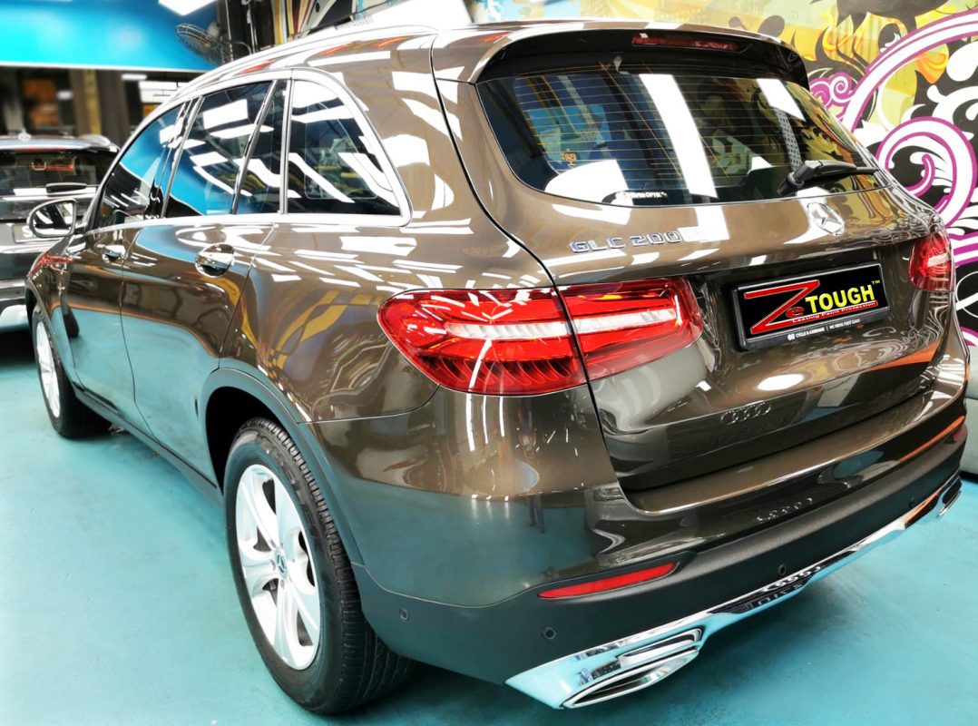 Rear quarter of the GLC200, glossy and protected.