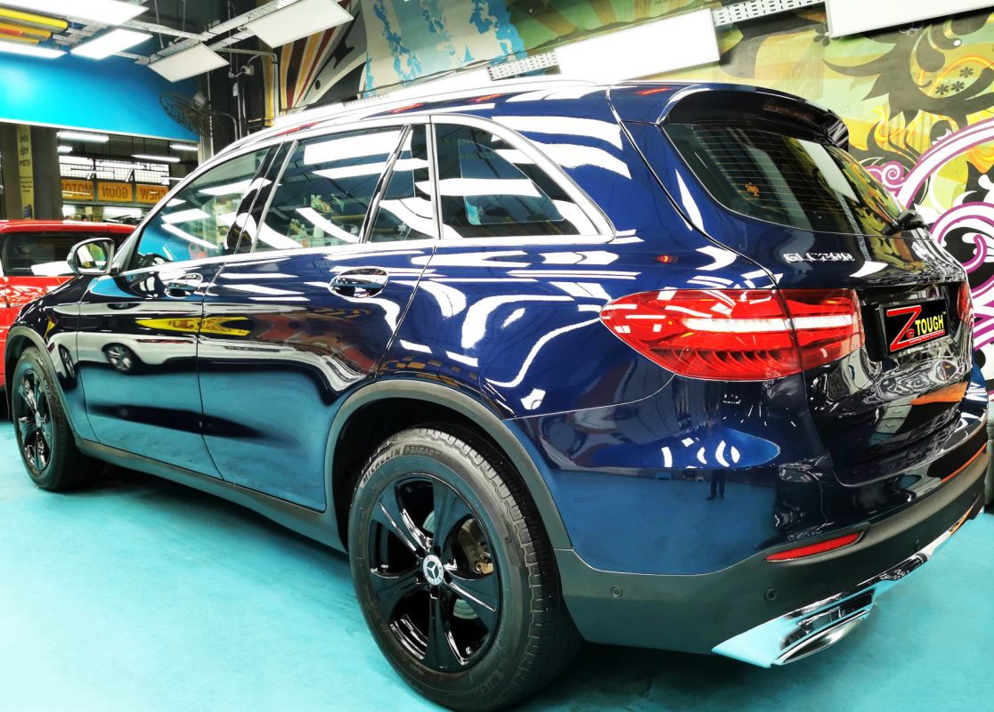 Rear quarter of the GLC200, glossy and protected.