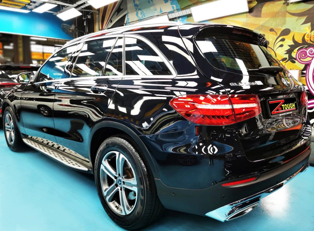 Rear quarter of the GLC250, glossy and protected.