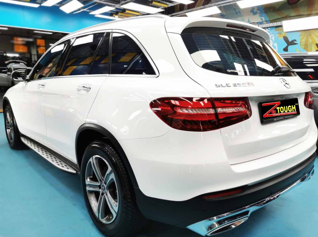 Rear quarter of the GLC250, glossy and protected.