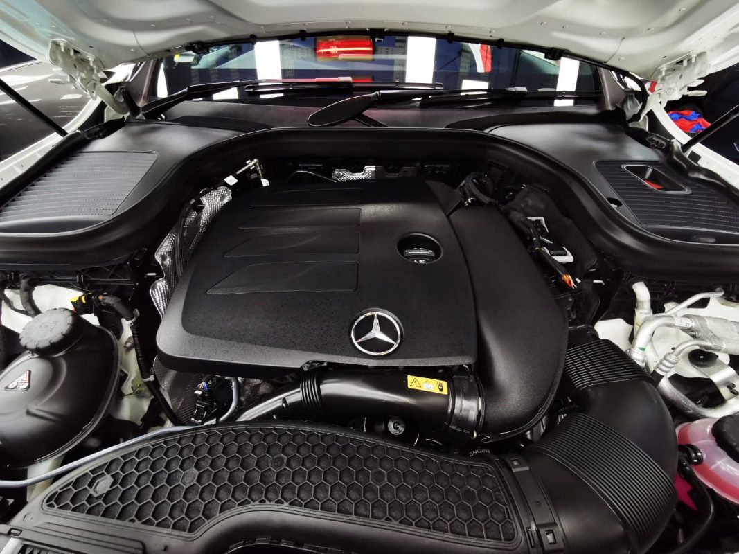 Front three-quarter view of the GLC300, freshly coated.