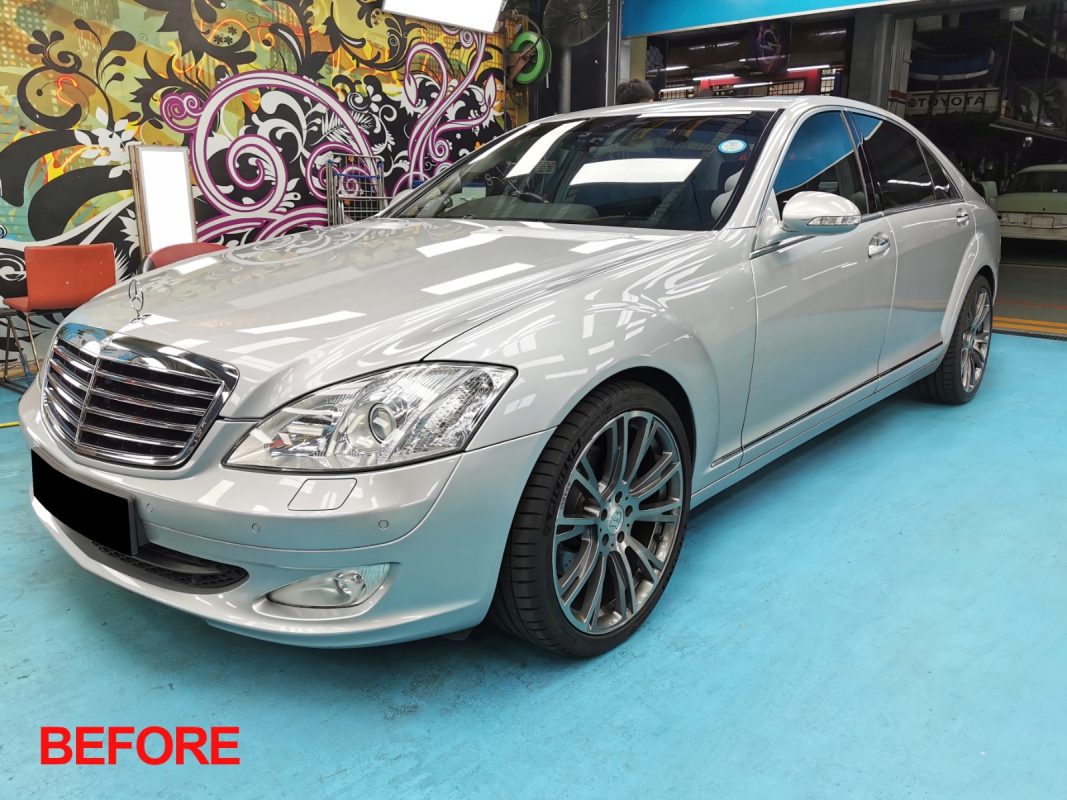 The Mercedes-Benz S350L after the full respray.