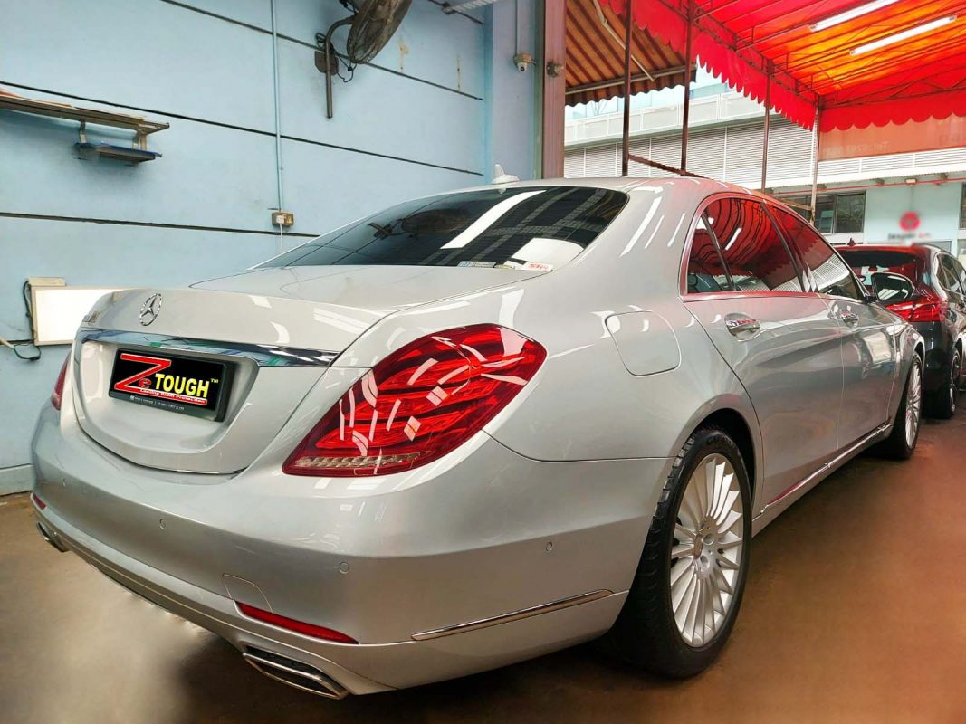 Front three-quarter view of the S400L after coating.