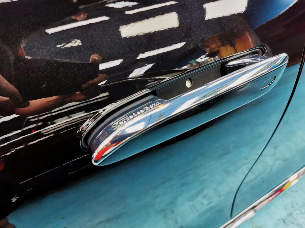 Front three-quarter view of the S500L after coating.