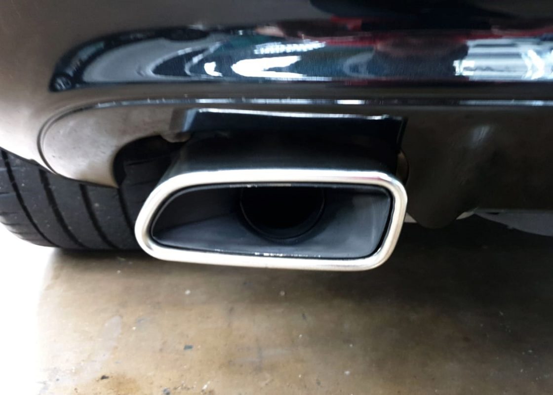 The Mercedes-Benz SLK200 ready for collection after the respray.