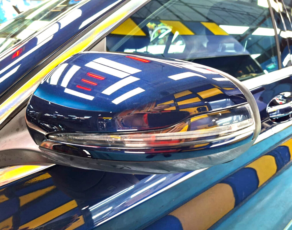 Detailed exterior of the Mercedes-Benz C180.