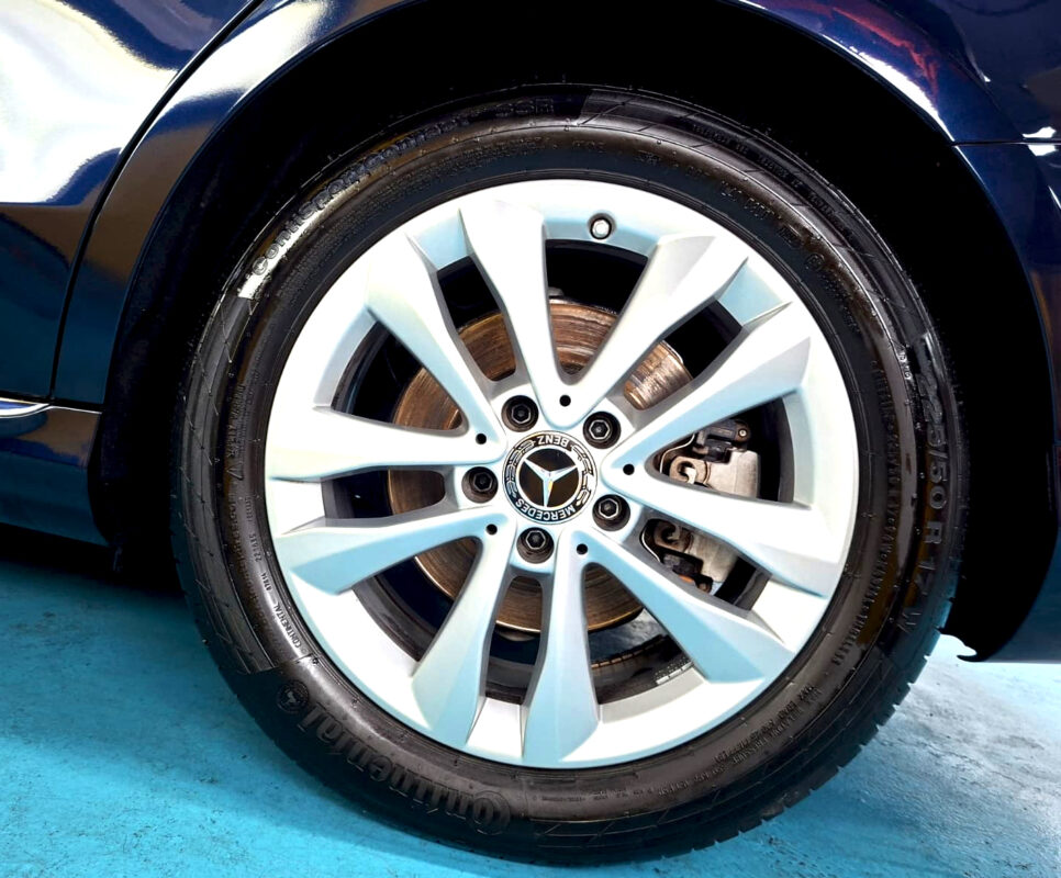 The Mercedes-Benz C180 with its fresh, coated finish.