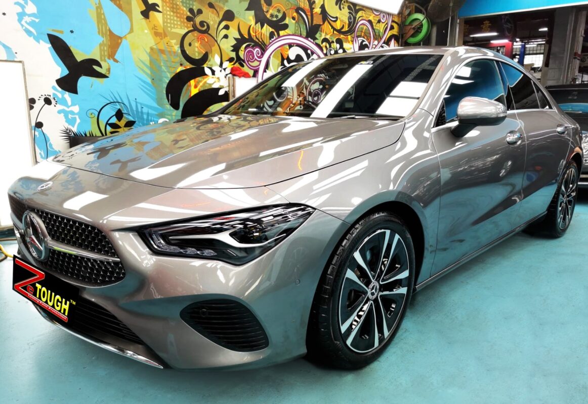 Mercedes-Benz CLA180, glossy after its ZeTough Ceramic coating.