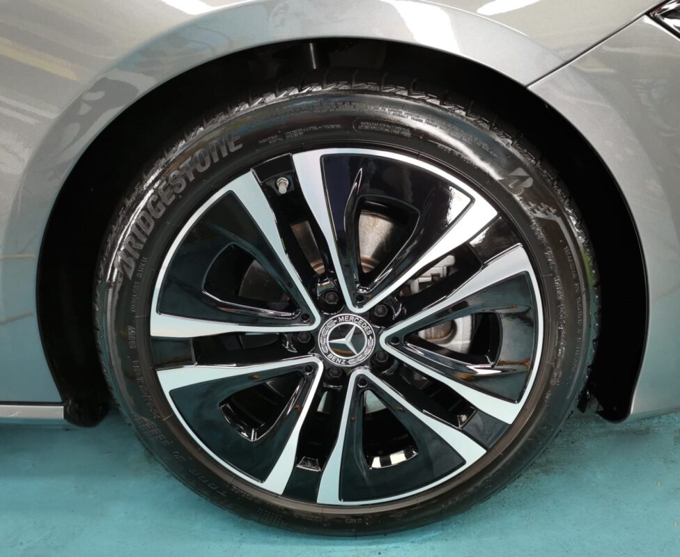 The Mercedes-Benz CLA180 with its fresh, coated finish.