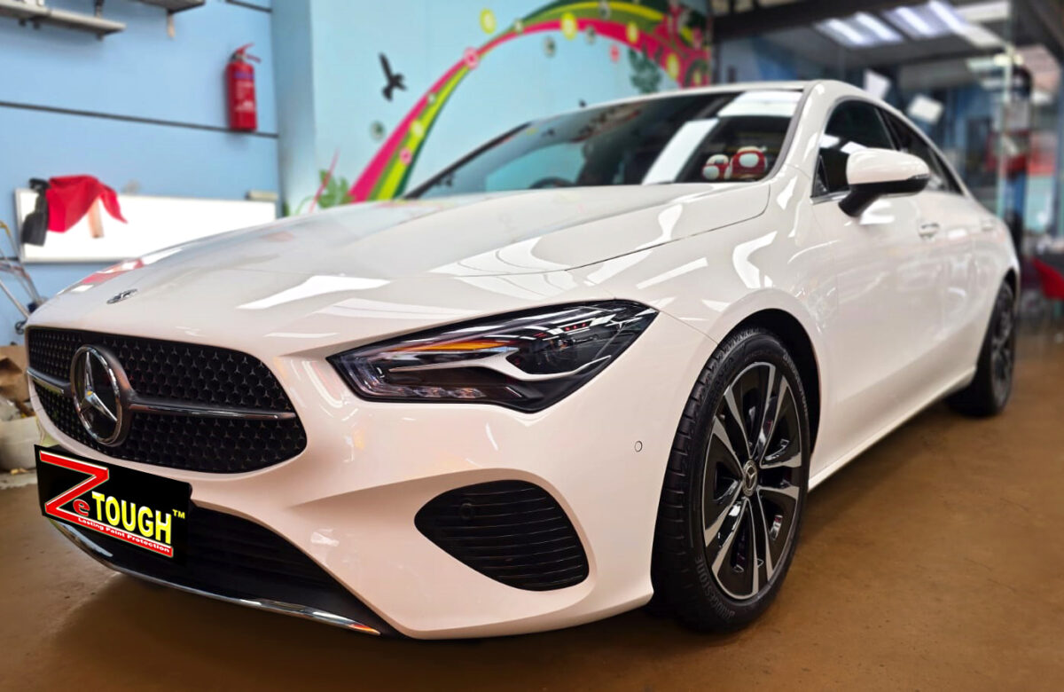 Mercedes-Benz CLA180, glossy after its ZeTough Ceramic coating.