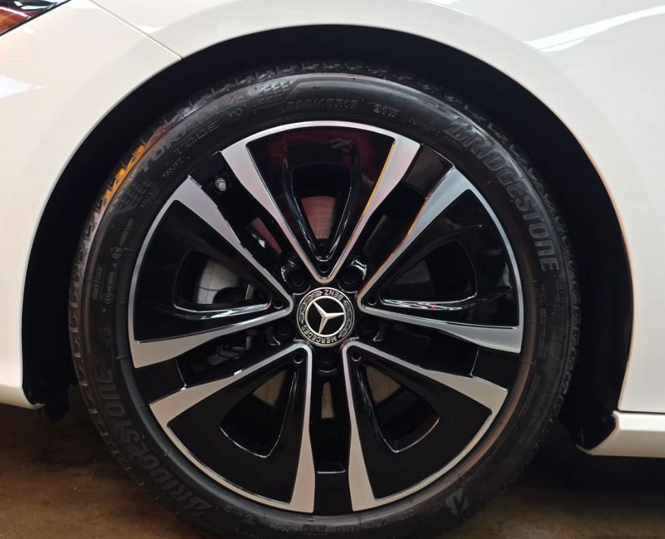 The Mercedes-Benz CLA180 with its fresh, coated finish.