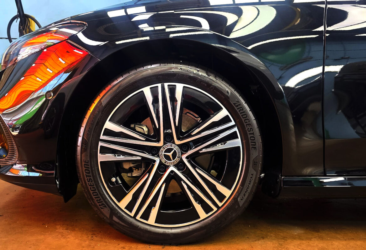 The Mercedes-Benz CLA180 with its fresh, coated finish.