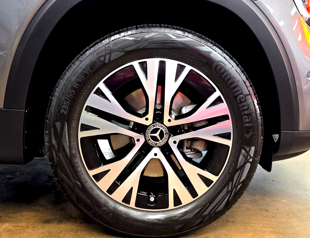 The Mercedes-Benz GLB180 with its fresh, coated finish.