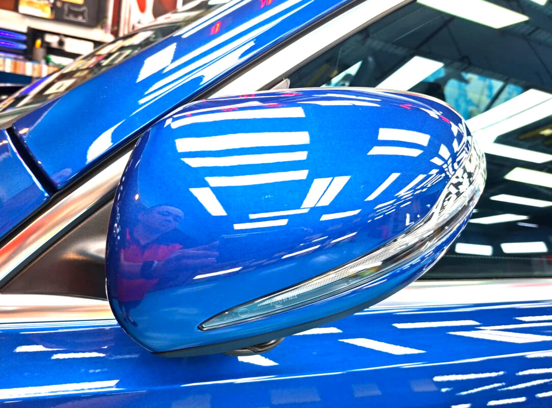 Detailed exterior of the Mercedes-Benz GLB180.