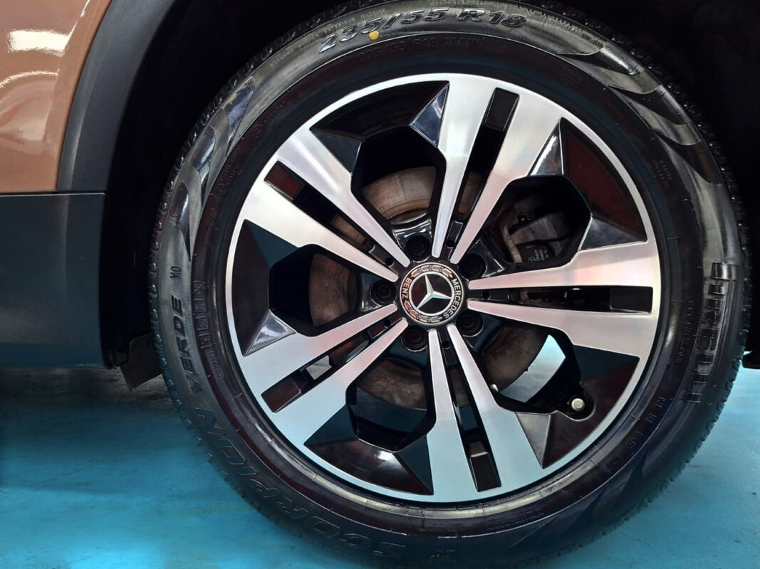 The Mercedes-Benz GLB180 with its fresh, coated finish.