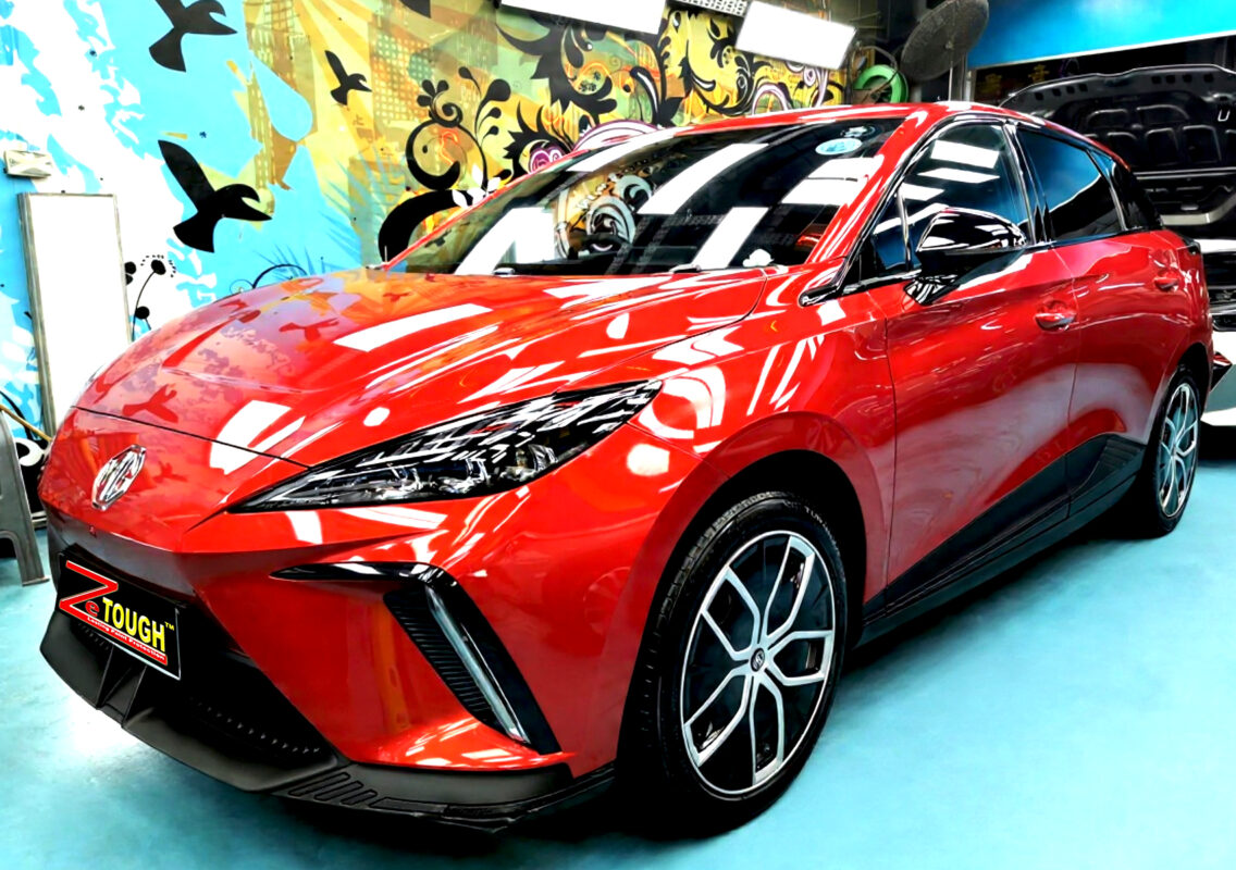 MG4 EV, glossy after its ZeTough Ceramic coating.
