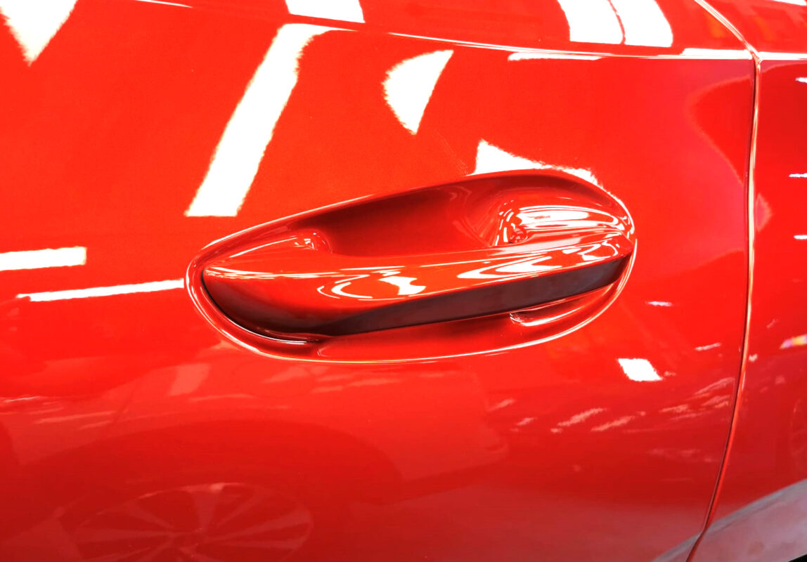 The coated paintwork of the MG4 EV, clean and sharp.