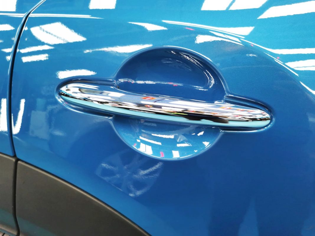 Front three-quarter view of the Countryman after coating.