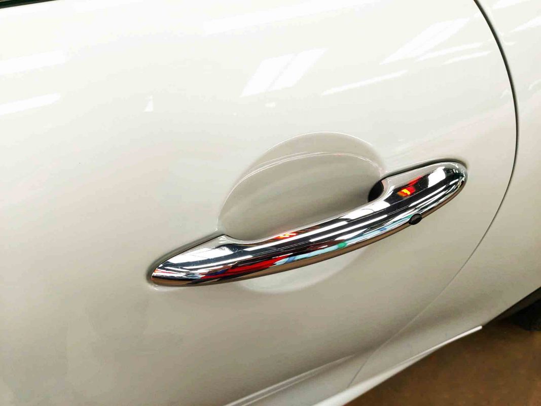Front three-quarter view of the MINI JCW after coating.