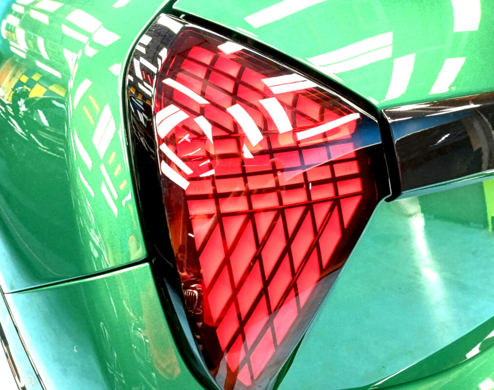 Side panel of the MINI John Cooper with the ceramic finish locked in.