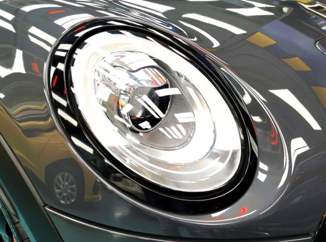 The John Cooper's coated paintwork showing clean reflections.