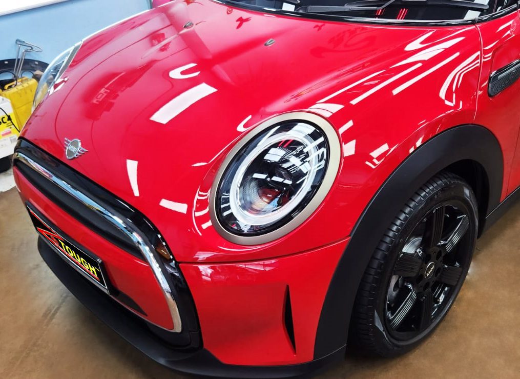 The MINI One from a side angle after the ceramic coating.