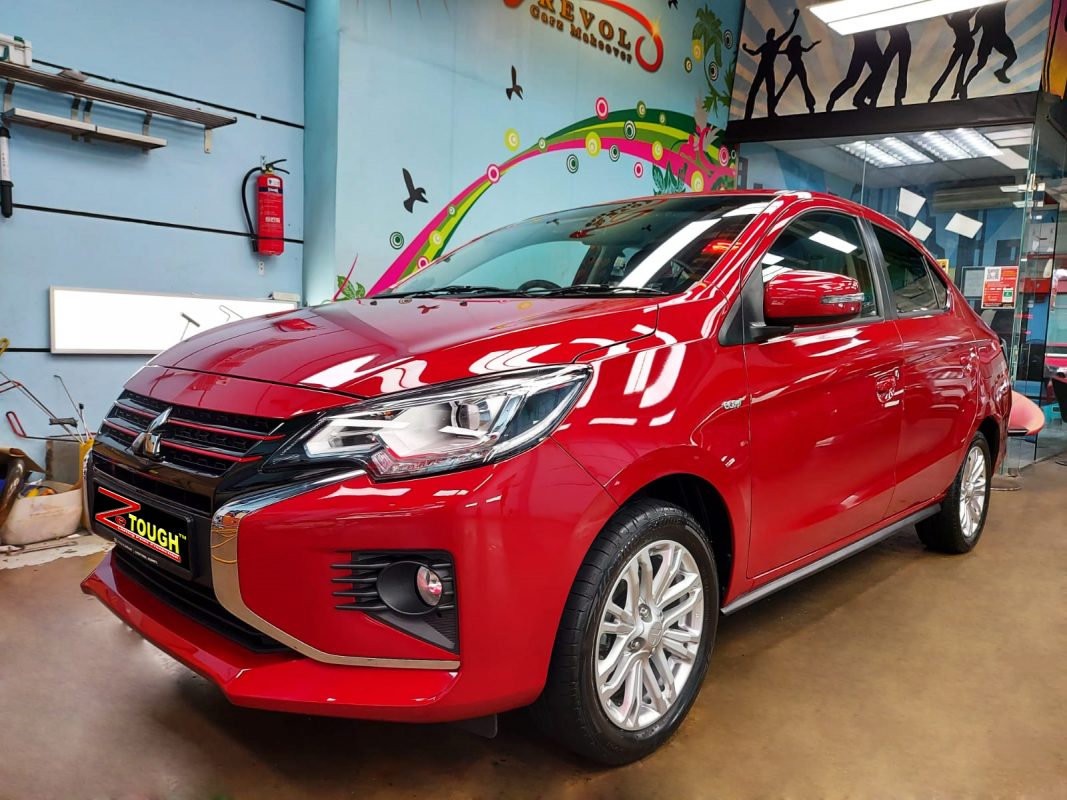 Mitsubishi Attrage, sealed with ZeTough Ceramic at Revol Carz.