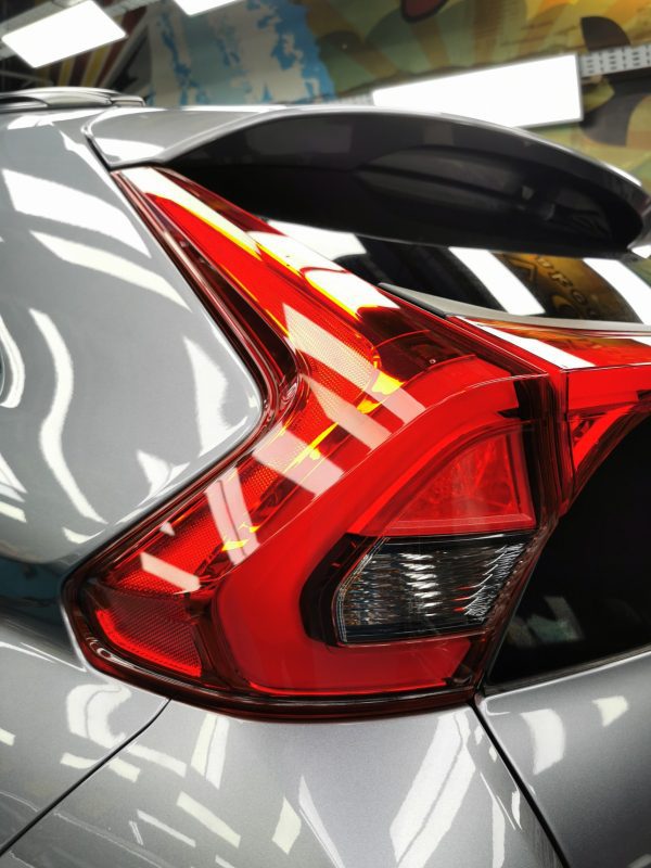 After: the Eclipse Cross resprayed to a clean, even factory finish.