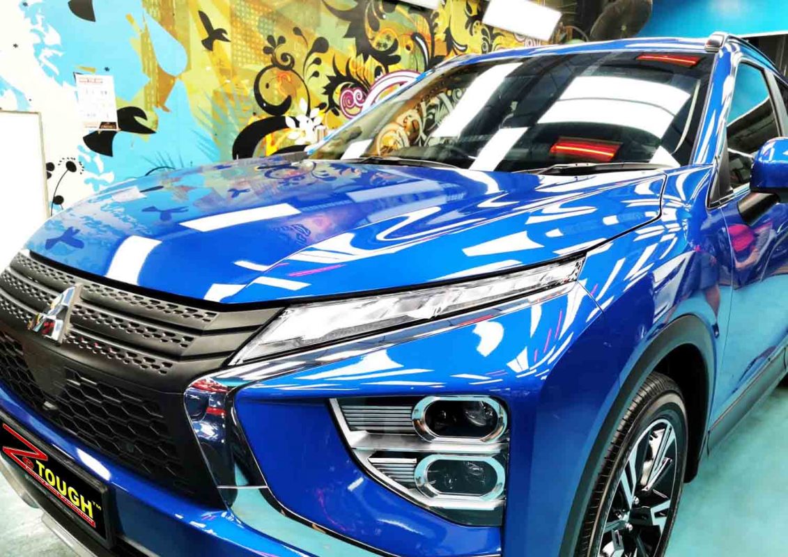 The Mitsubishi Eclipse Cross from a side angle after the ceramic coating.