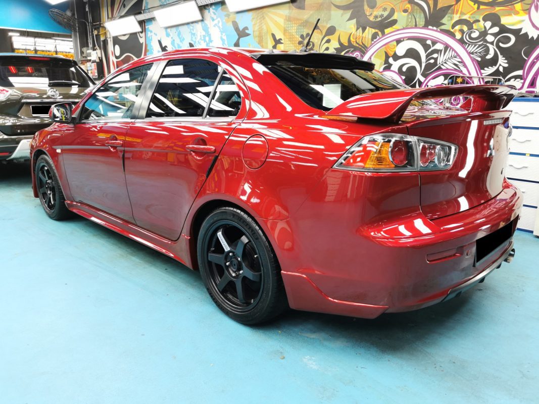 The finished Mitsubishi Lancer ready for collection.
