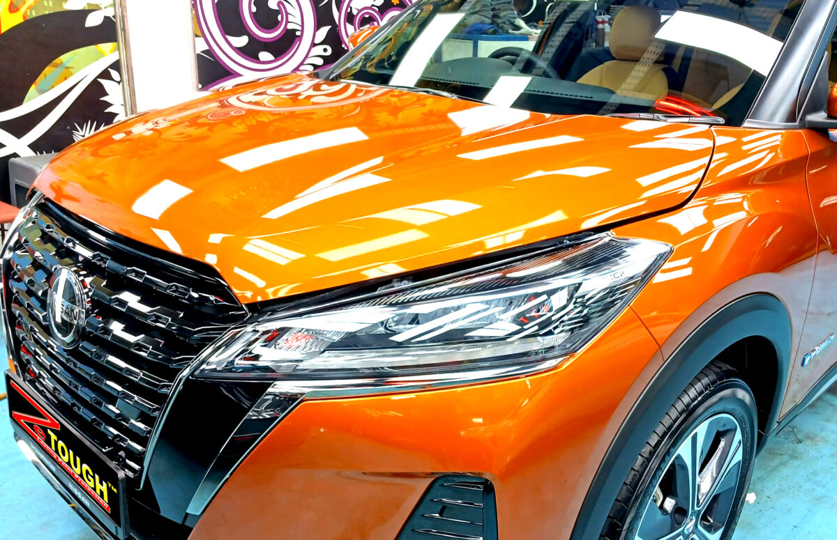The Nissan Kicks from a side angle after the titanium coating.