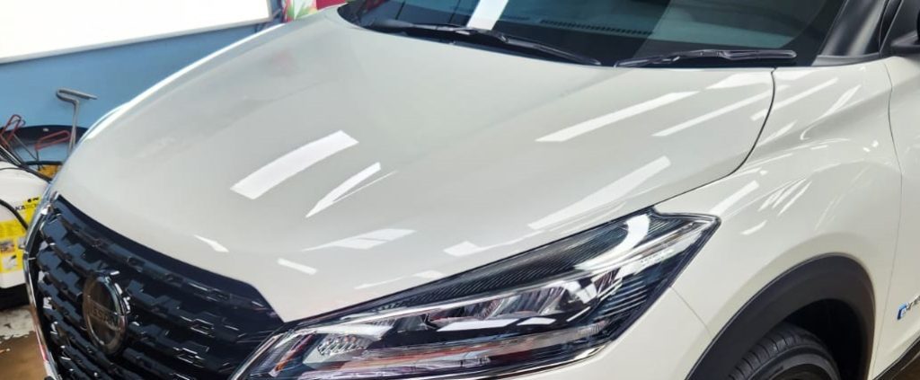 The Nissan Kicks from a side angle after the titanium coating.
