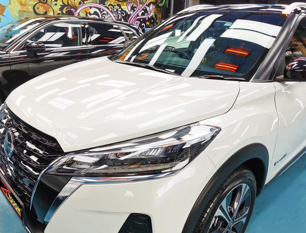 The Nissan Kicks from a side angle after the titanium coating.
