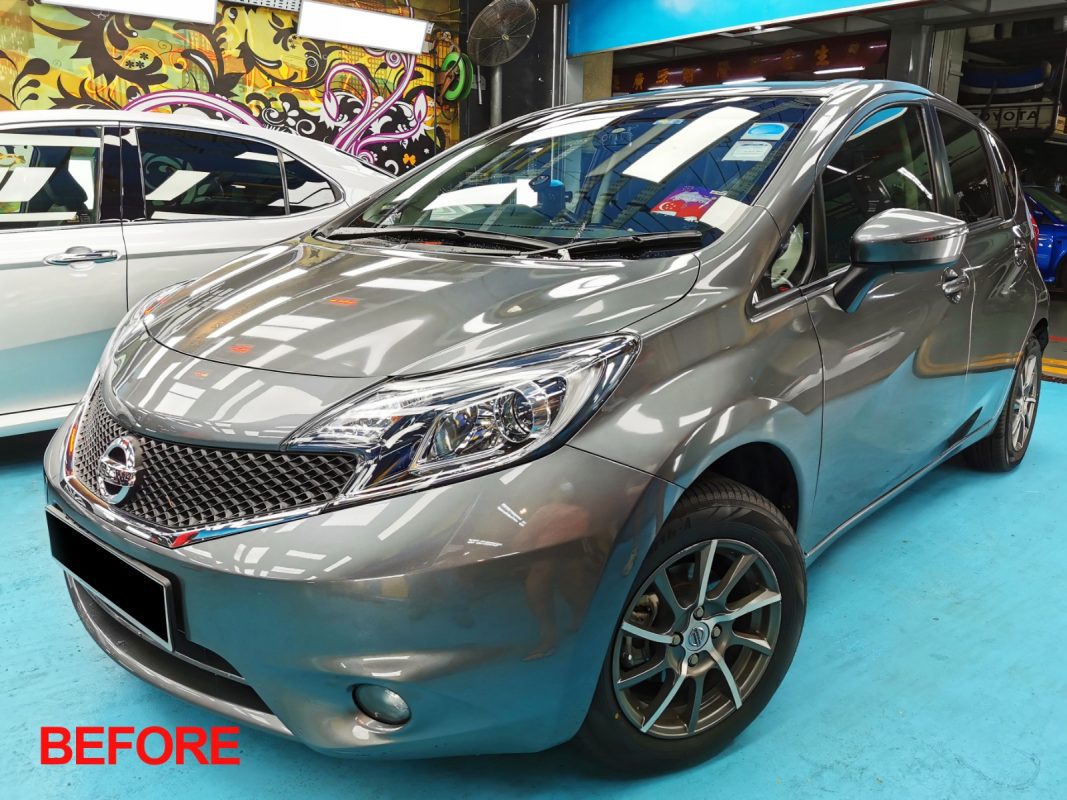 The Nissan Note after the full respray.