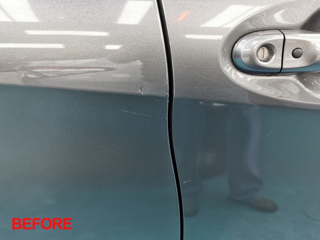 Glossy body panels on the resprayed Note.