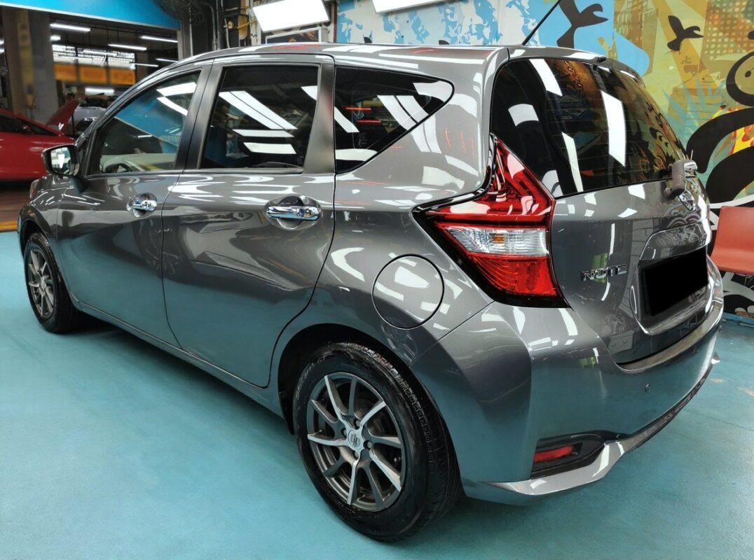 Nissan Note after a full respray at Revol Carz, fresh paintwork.