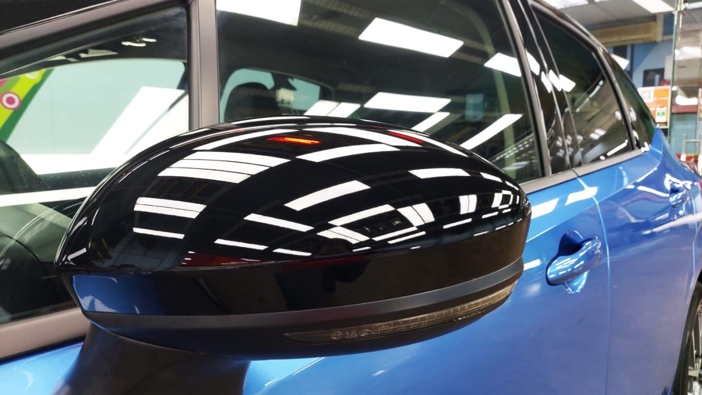 Side panel of the Nissan Note with the ceramic finish locked in.