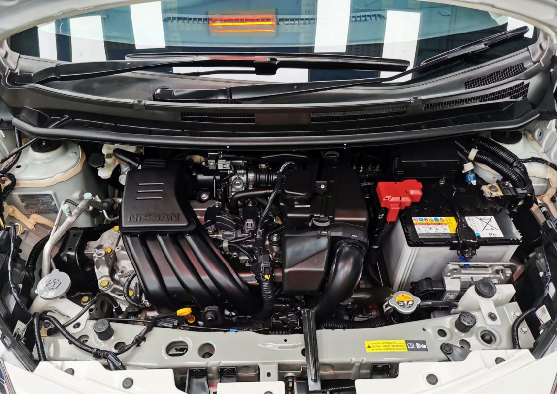 Front three-quarter view of the Nissan Note after coating.