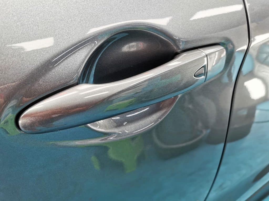 Rear quarter of the Nissan Qashqai, glossy and protected.
