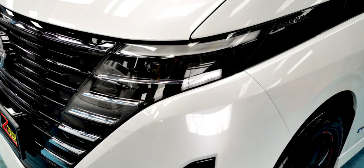 The Serena's coated paintwork showing clean reflections.