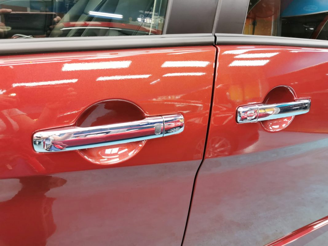 Rear quarter of the Nissan Serena, glossy and protected.
