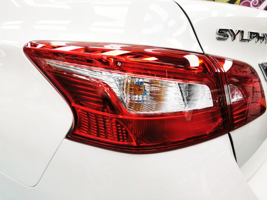 Wheel and arch detail of the sealed Nissan Sylphy.