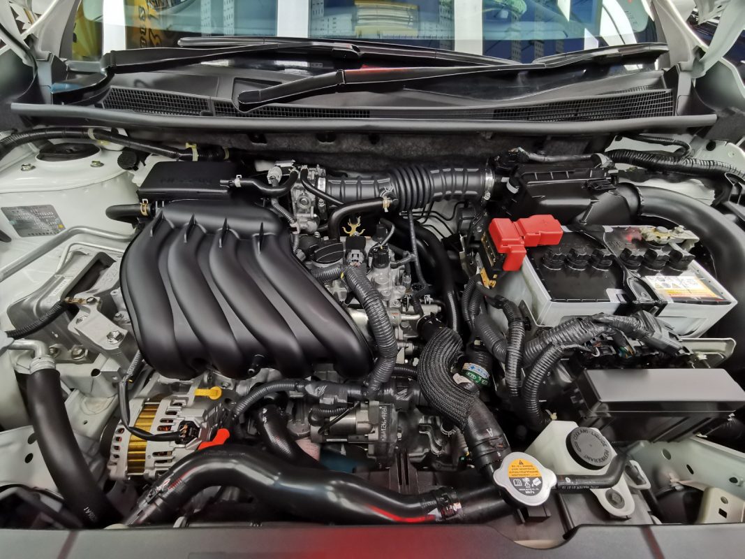 Front three-quarter view of the Nissan Sylphy after coating.