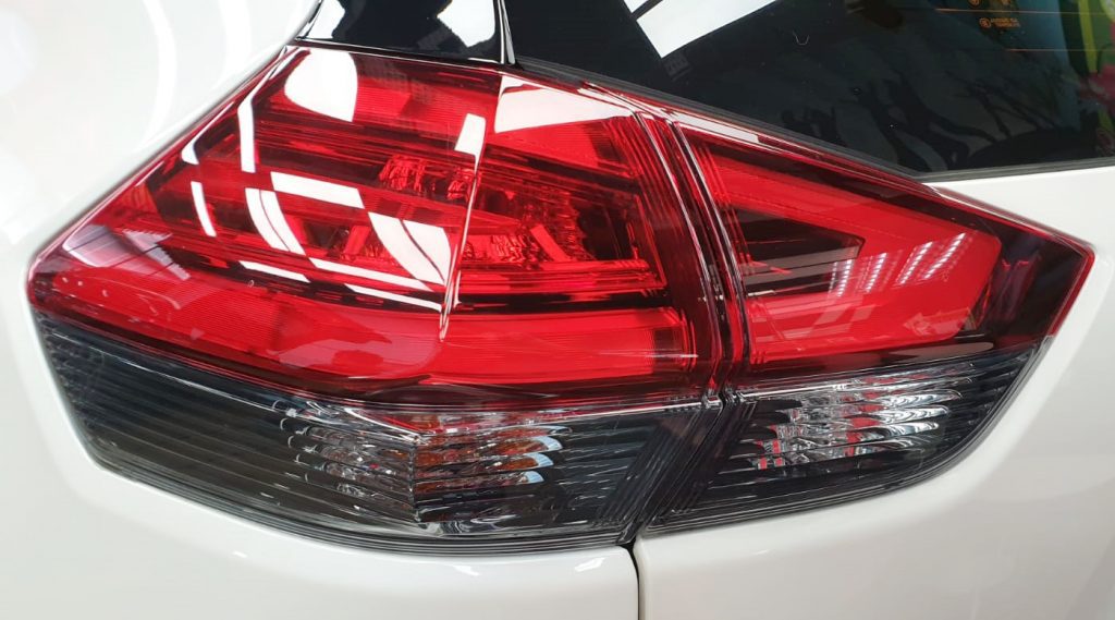Wheel and arch detail of the sealed Nissan X-Trail.